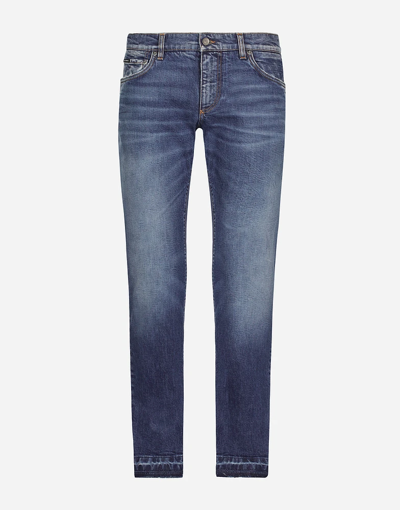 Washed slim fit stretch denim jeans