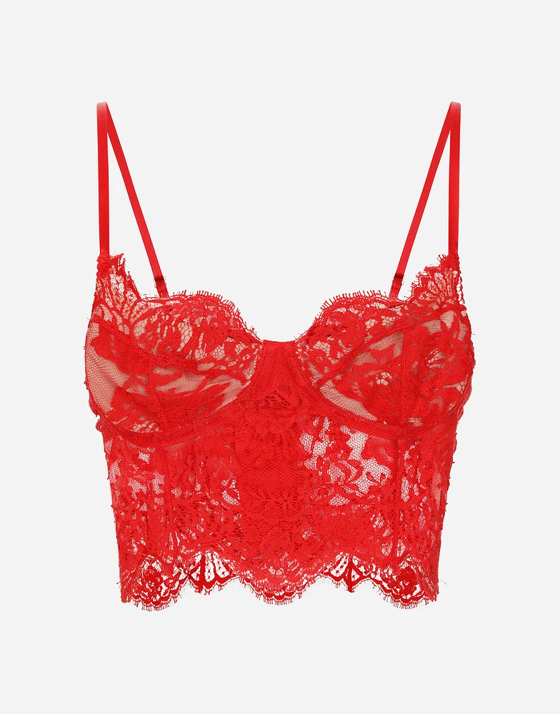 Lace lingerie corset top