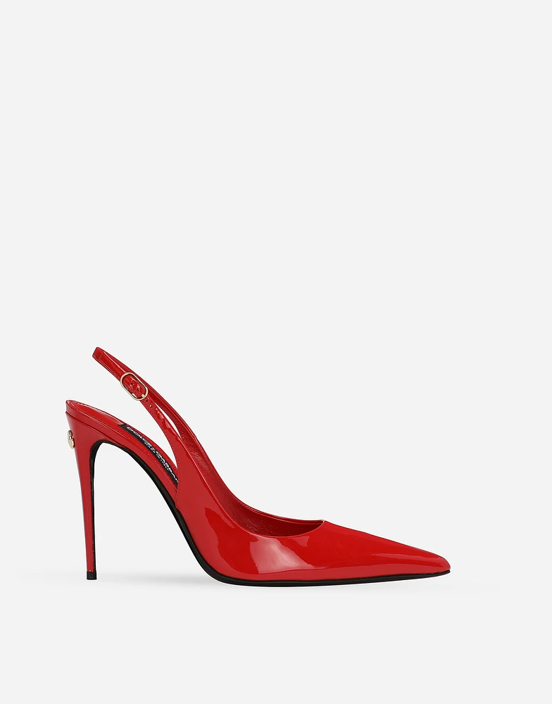 Patent leather slingbacks