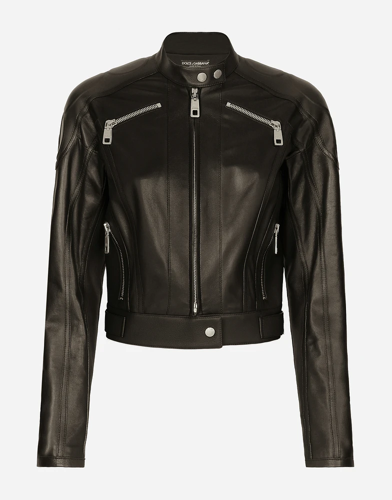 Nappa leather biker jacket