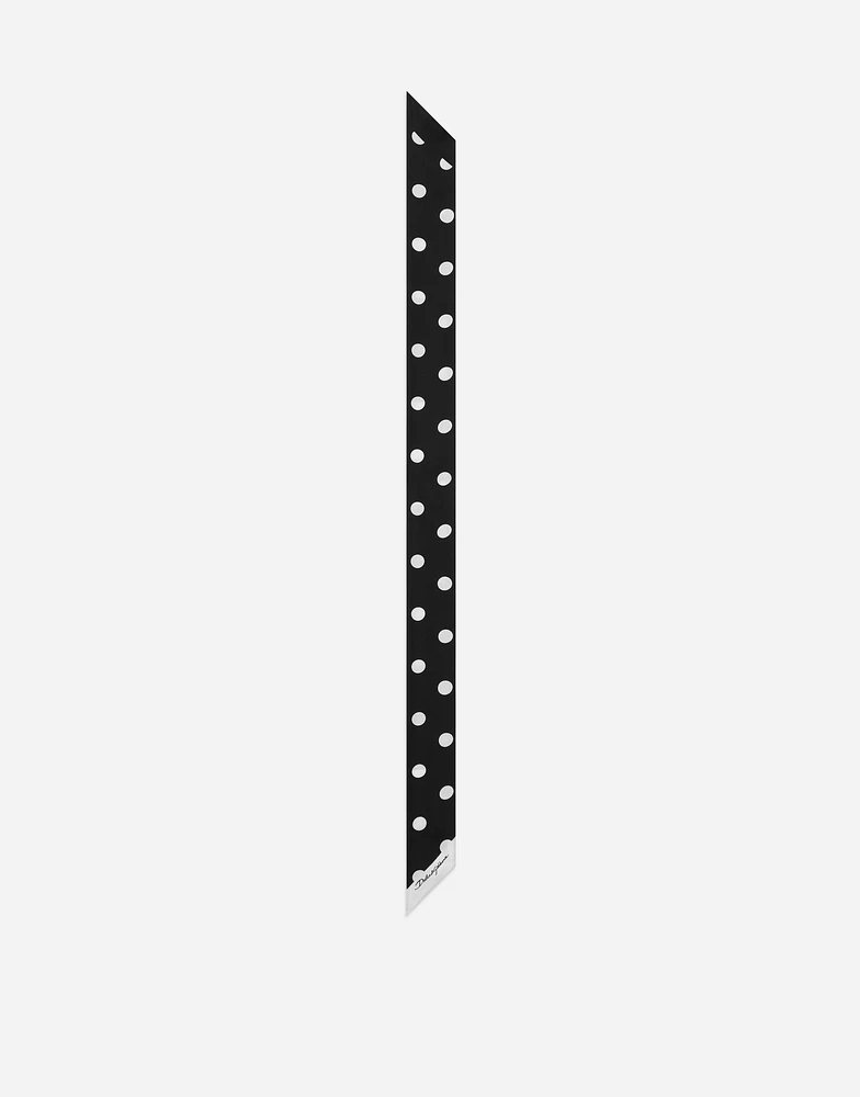 Twill headscarf with polka-dot and striped print (6x100)
