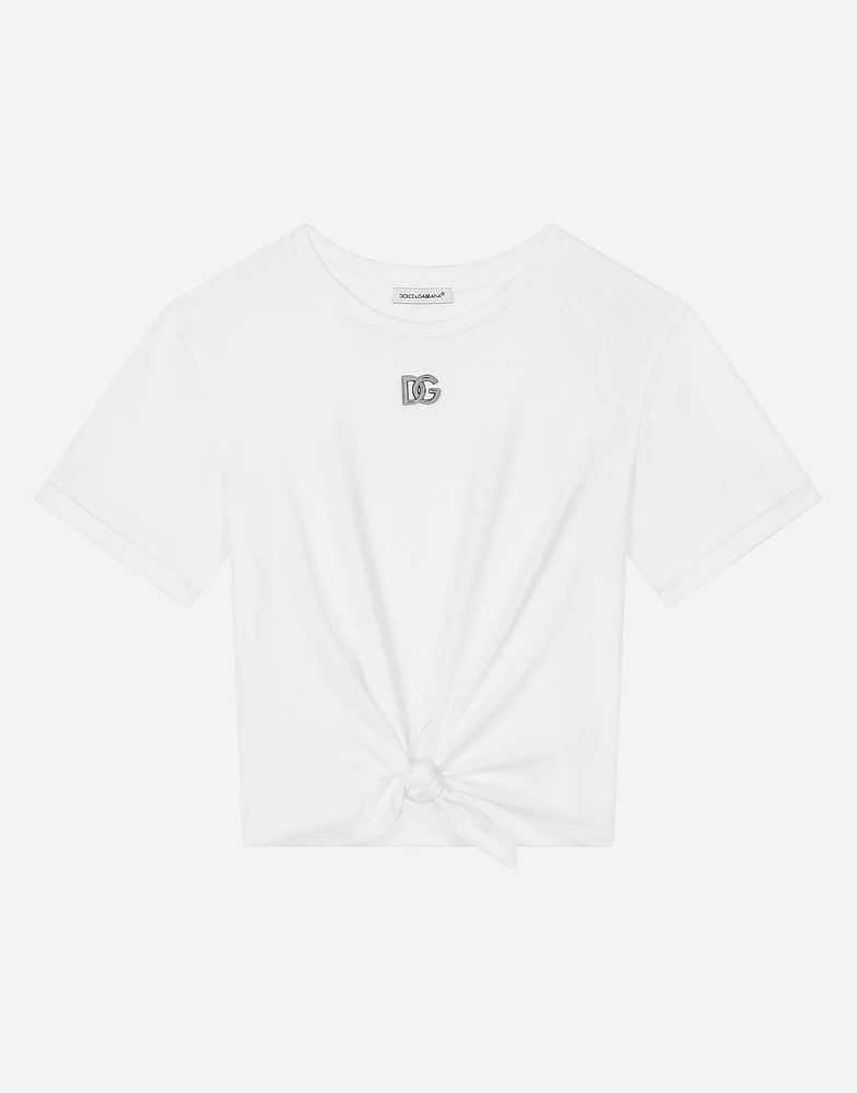 Jersey T-shirt with metal DG logo
