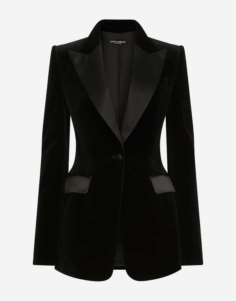 Velvet single-breasted Turlington tuxedo jacket
