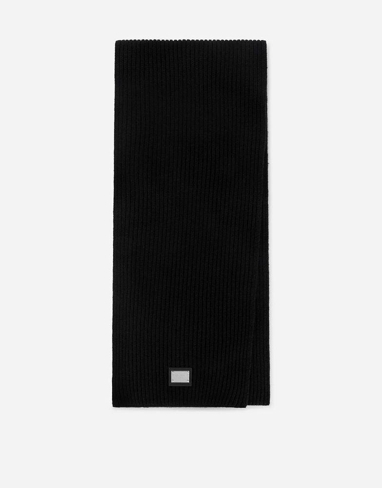 Wool scarf with DG patch
