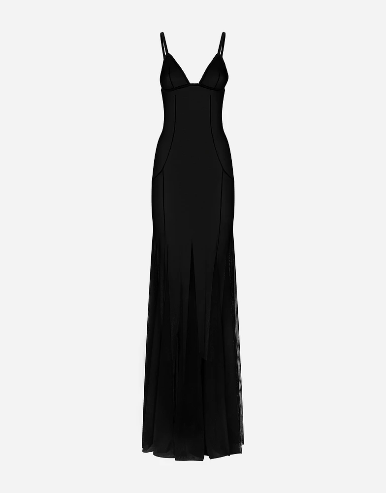 Long tulle slip dress