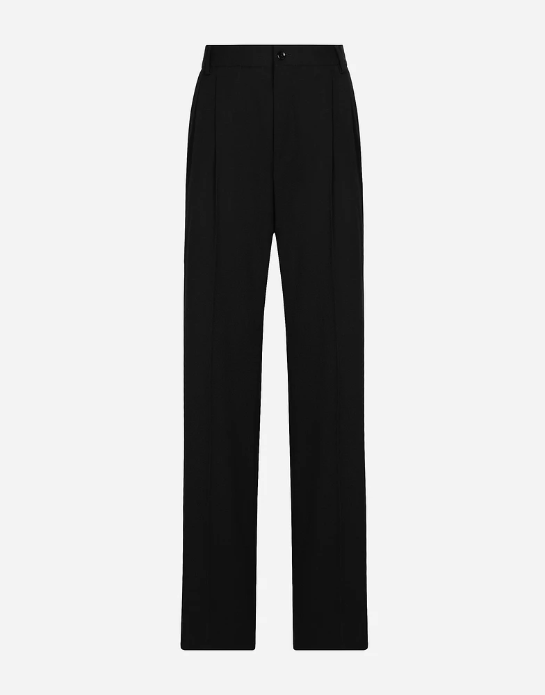 Flared woolen pants