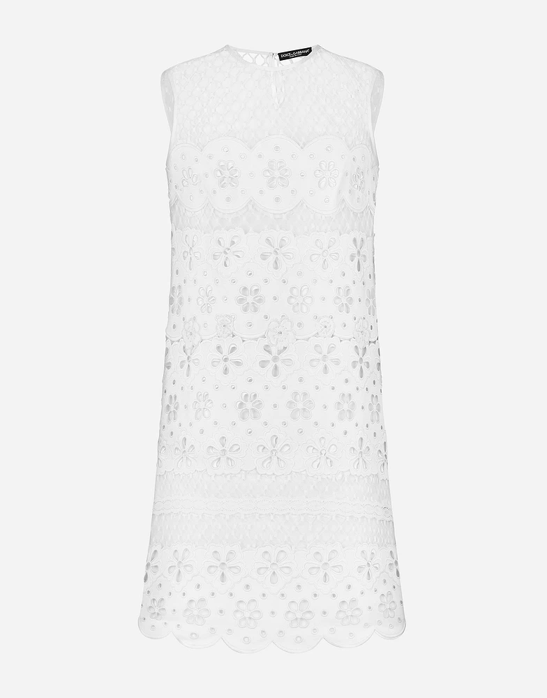 Short cotton dress with cut-out detailing
