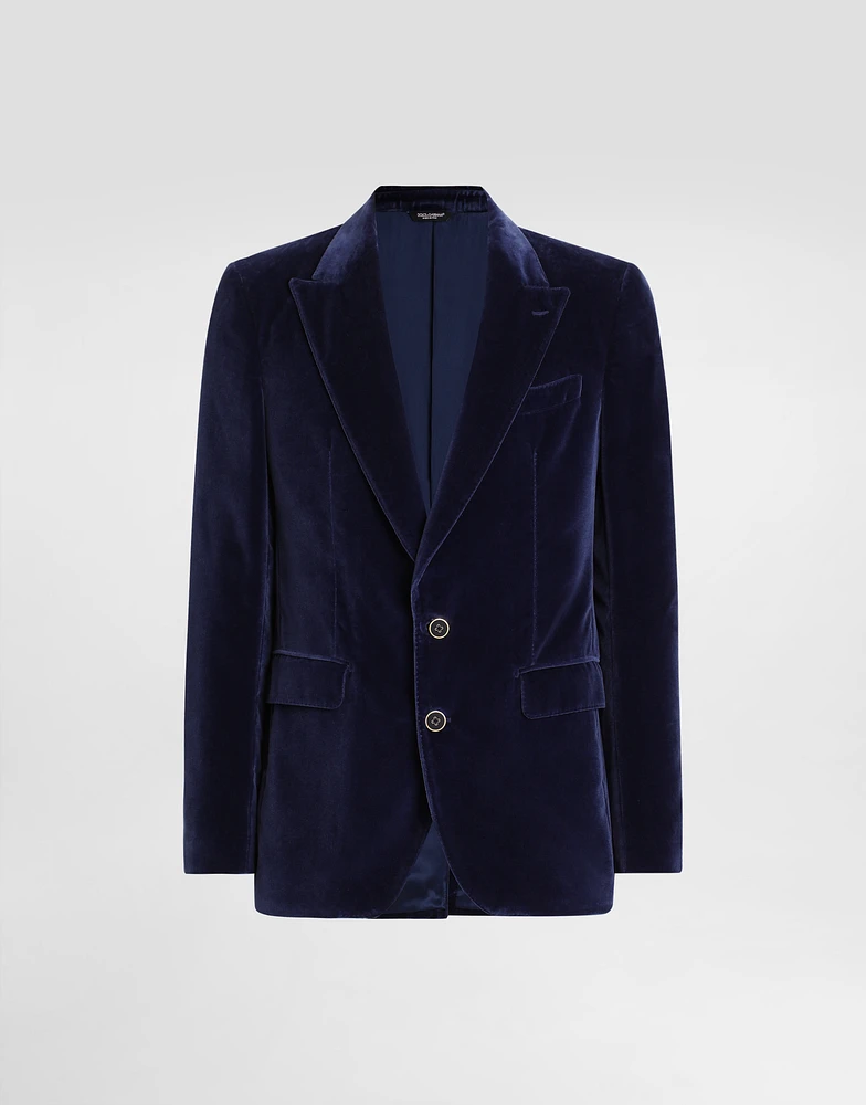 Velvet single-breasted jacket