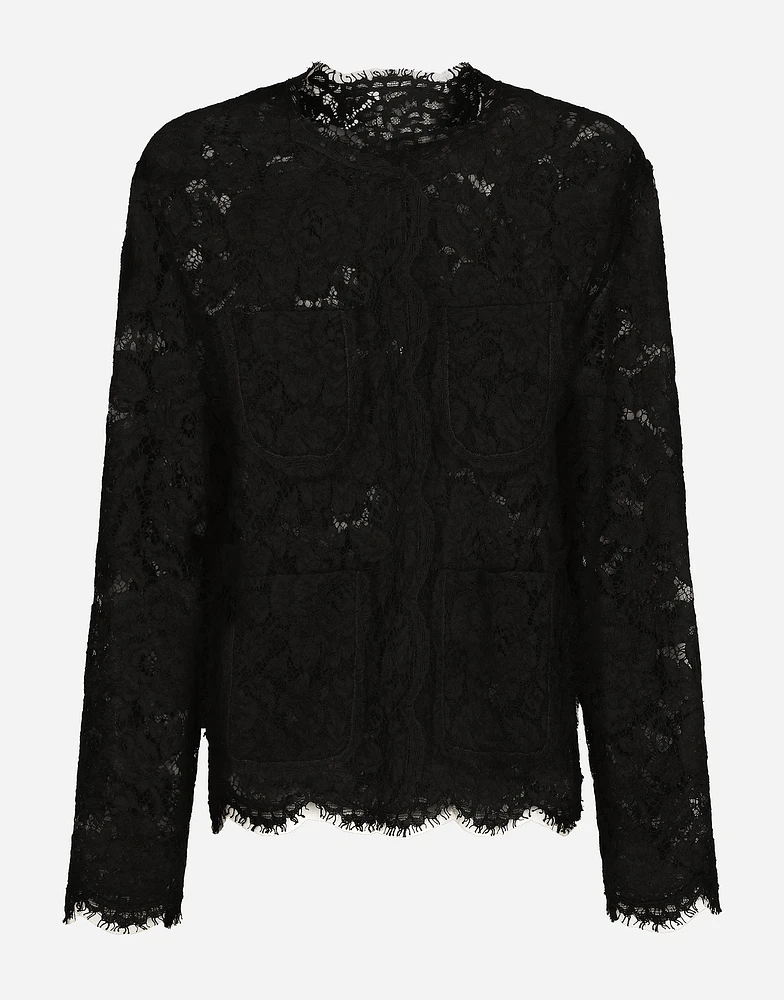 Single-breasted lace jacket