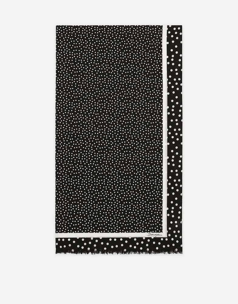 Cotton sarong with polka-dot print (110x190)