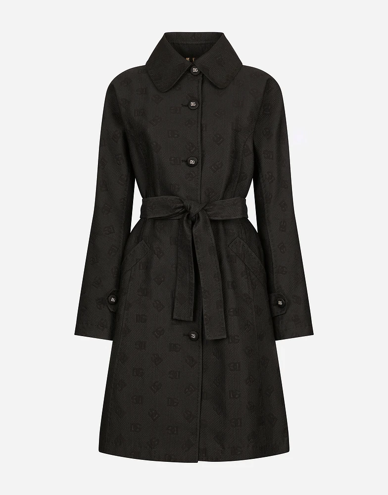 Quilted jacquard trench coat with DG logo