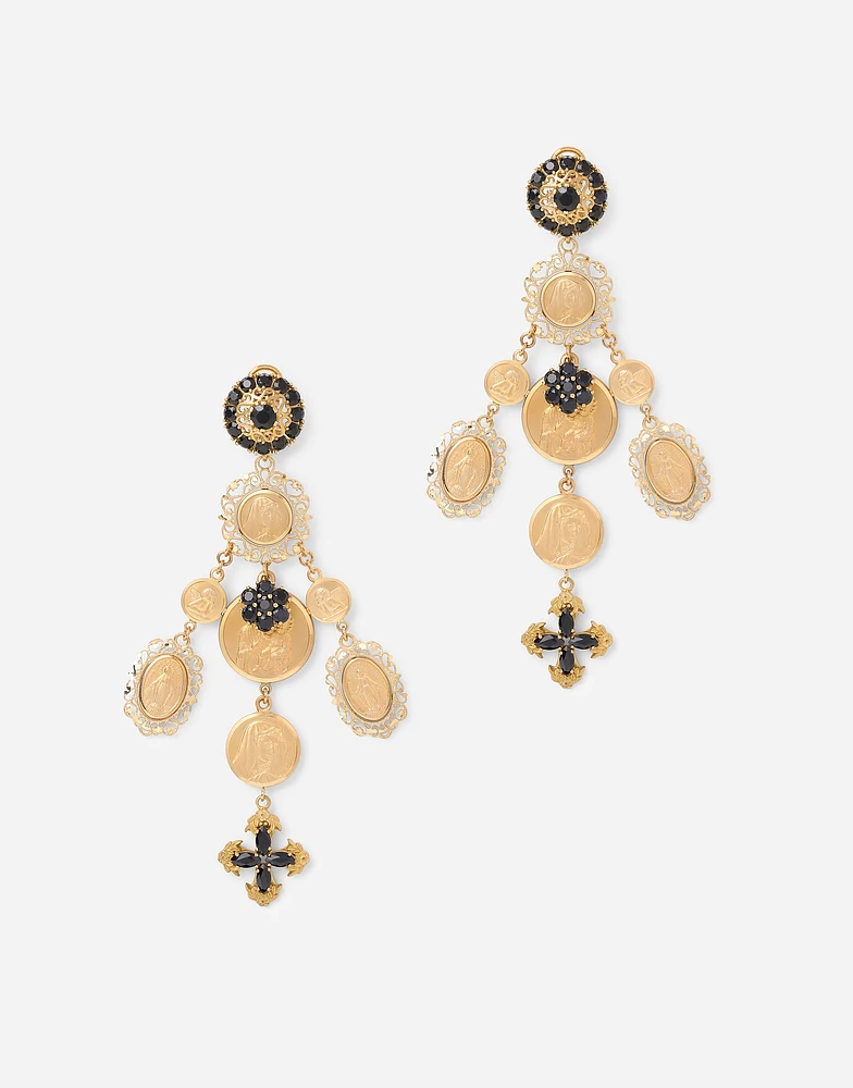 Sicily Earrings 18-carat yellow gold and black sapphires