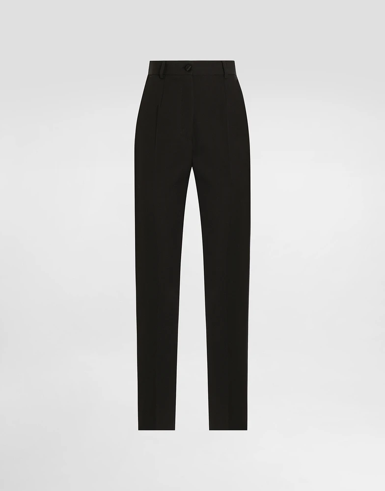 Tailored woolen tuxedo pants