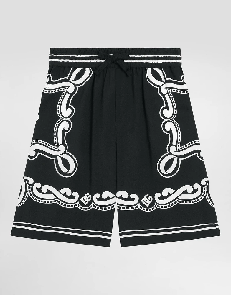 Bandanna-print batik shorts