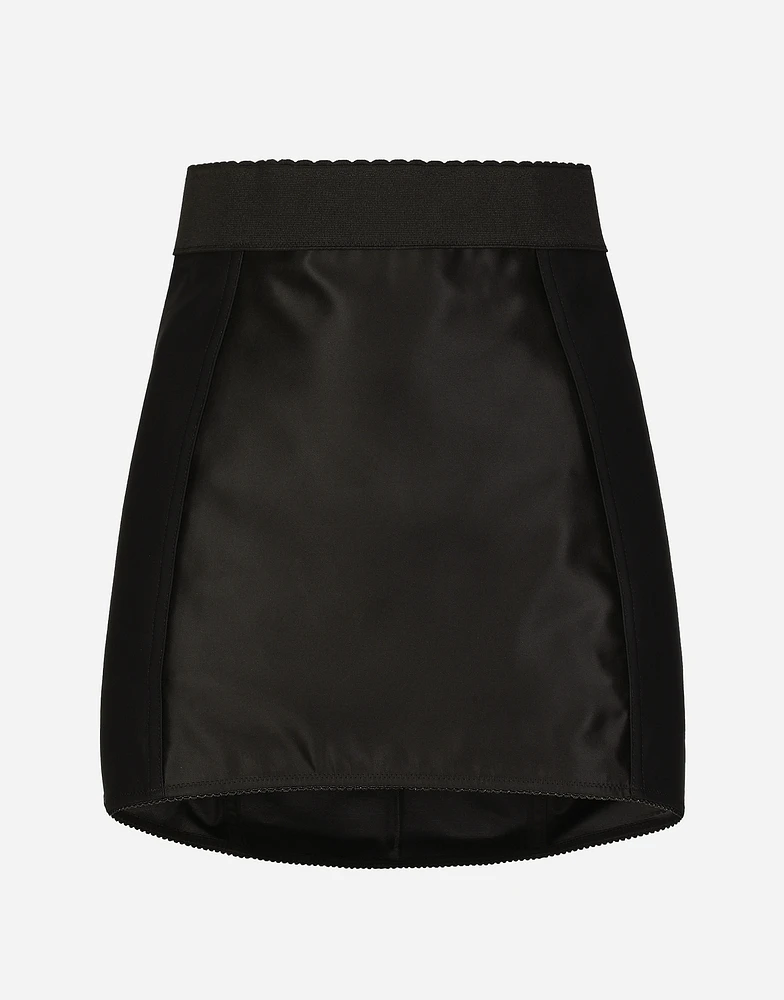 Marquisette and lace miniskirt with corset details