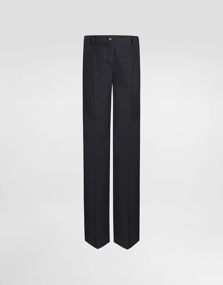 Flared woolen pants