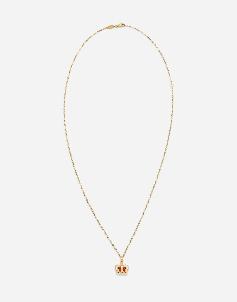 Royal Pendant 18-carat yellow gold, jasper, rubies, and blue sapphire