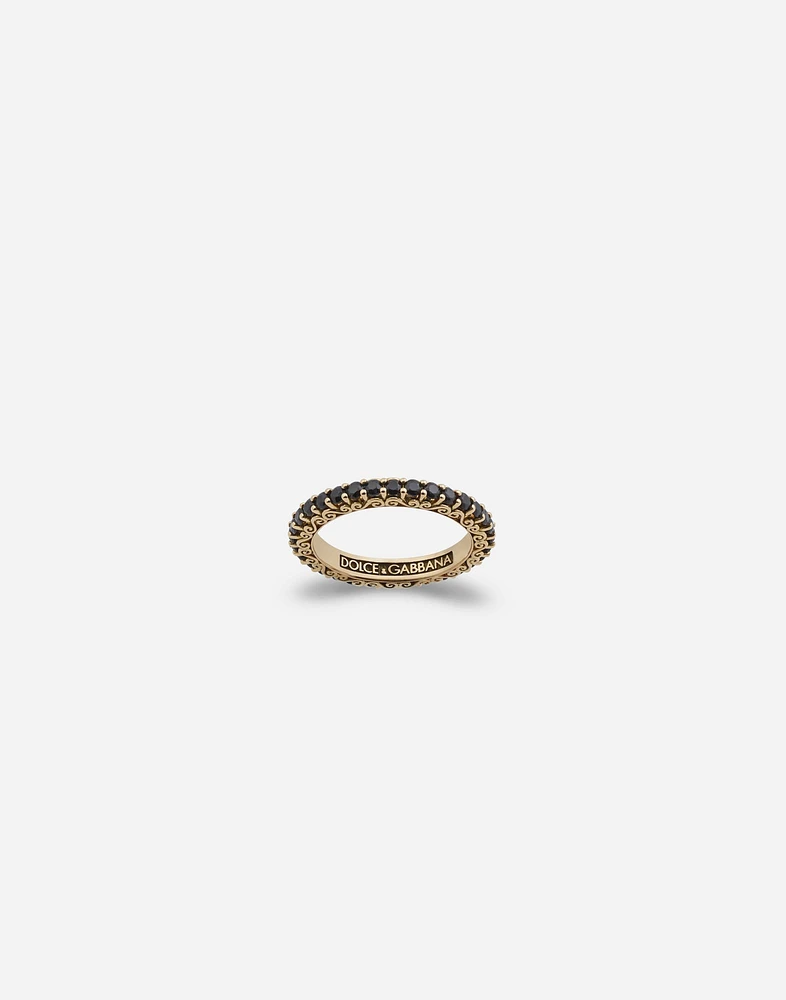 Sicily Ring 18-carat yellow gold and black sapphires