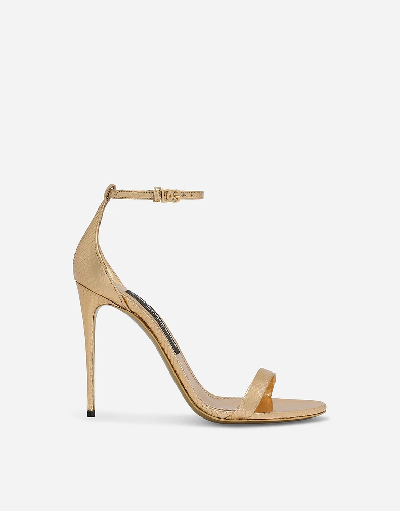Python skin sandals