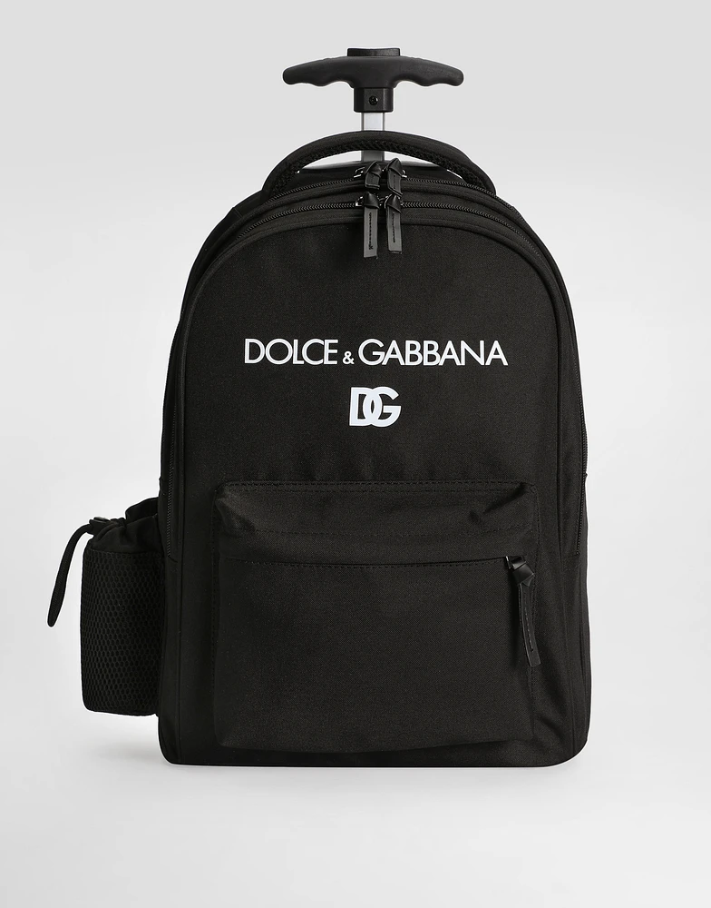 Printed nylon trolley backpack
