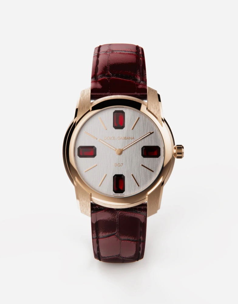 Gold watch with rubies