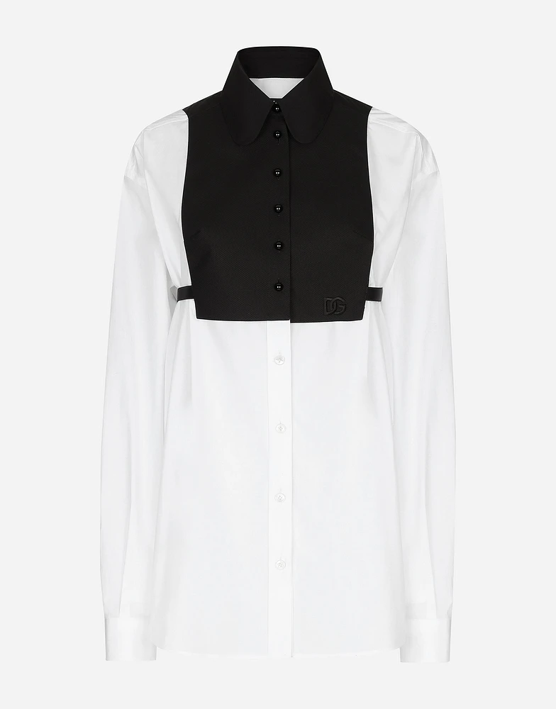 Cotton shirt with contrasting front
