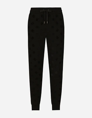 Jersey jogging pants with all-over DG logo print