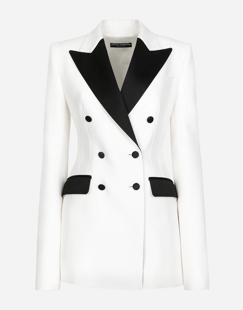 Double-breasted faille Turlington tuxedo blazer