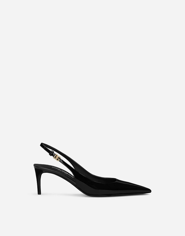 Patent leather slingbacks