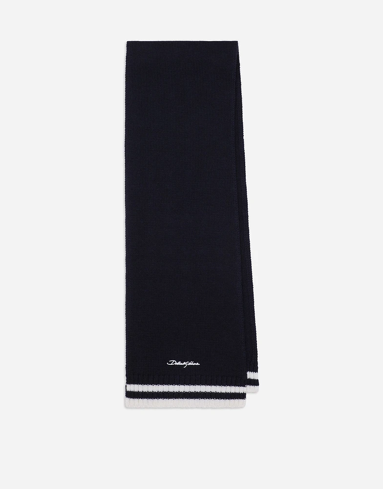 Wool jacquard scarf with Dolce&Gabbana logo
