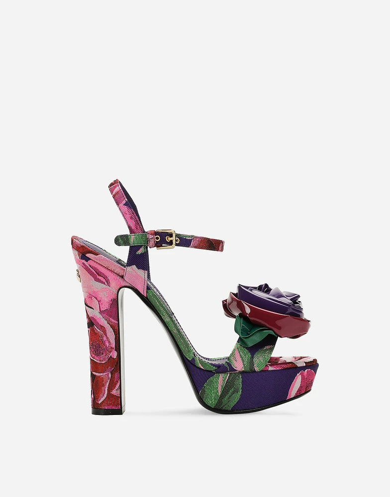 Jacquard platform sandals
