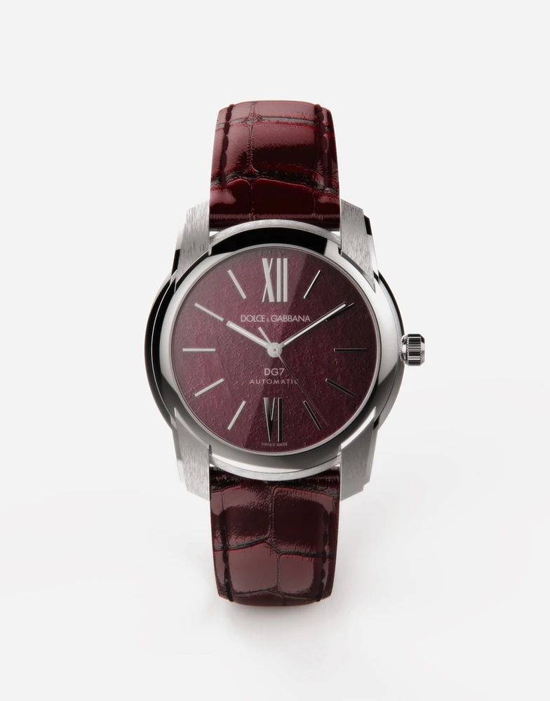 DG7 watch in steel with ruby