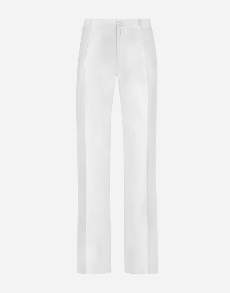 Silk shantung pants