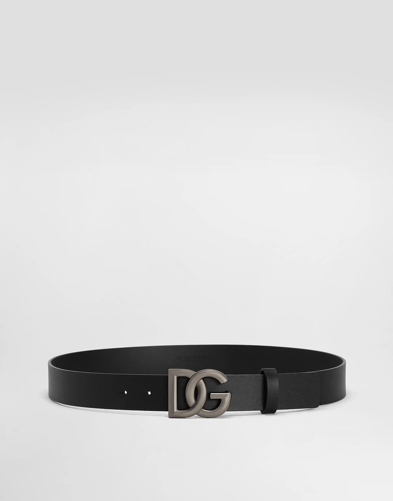 Leather belt with DG logo
