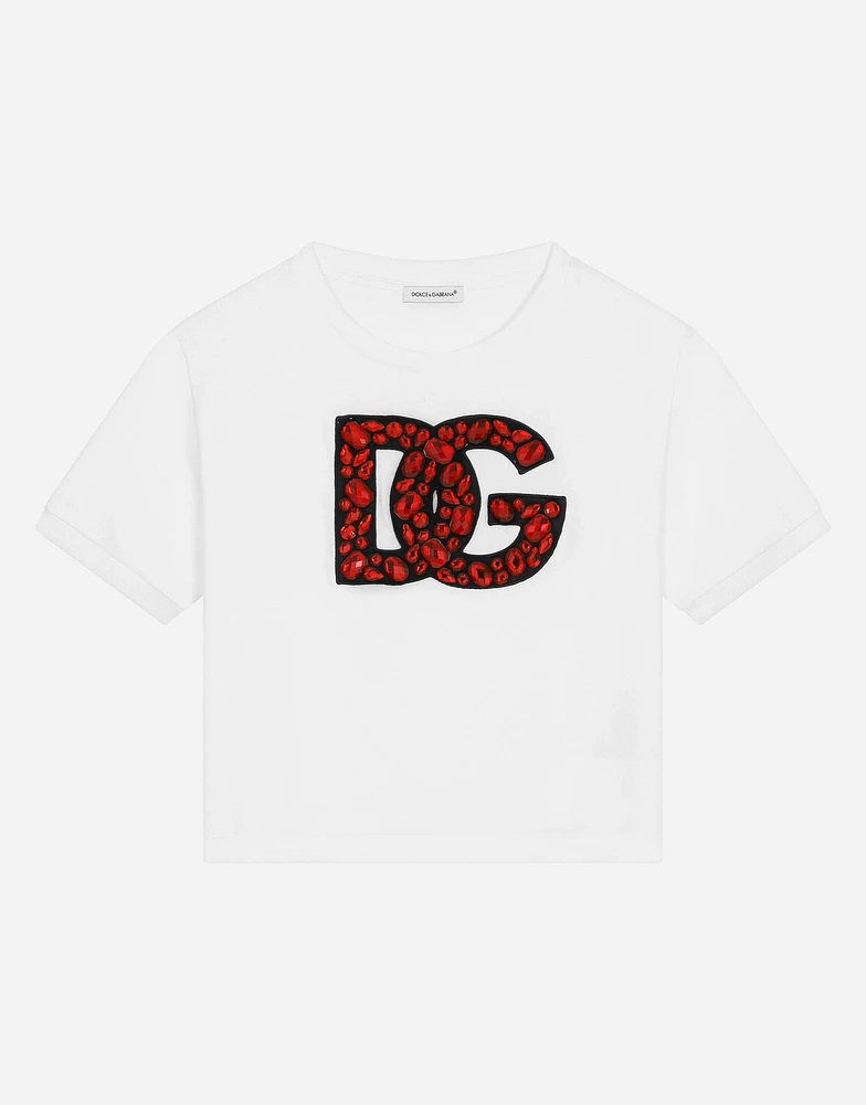 Short-sleeved jersey T-shirt with DG logo