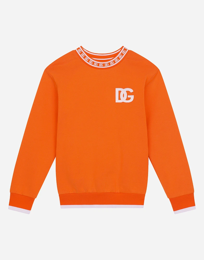 Jersey round-neck sweatshirt with DG logo