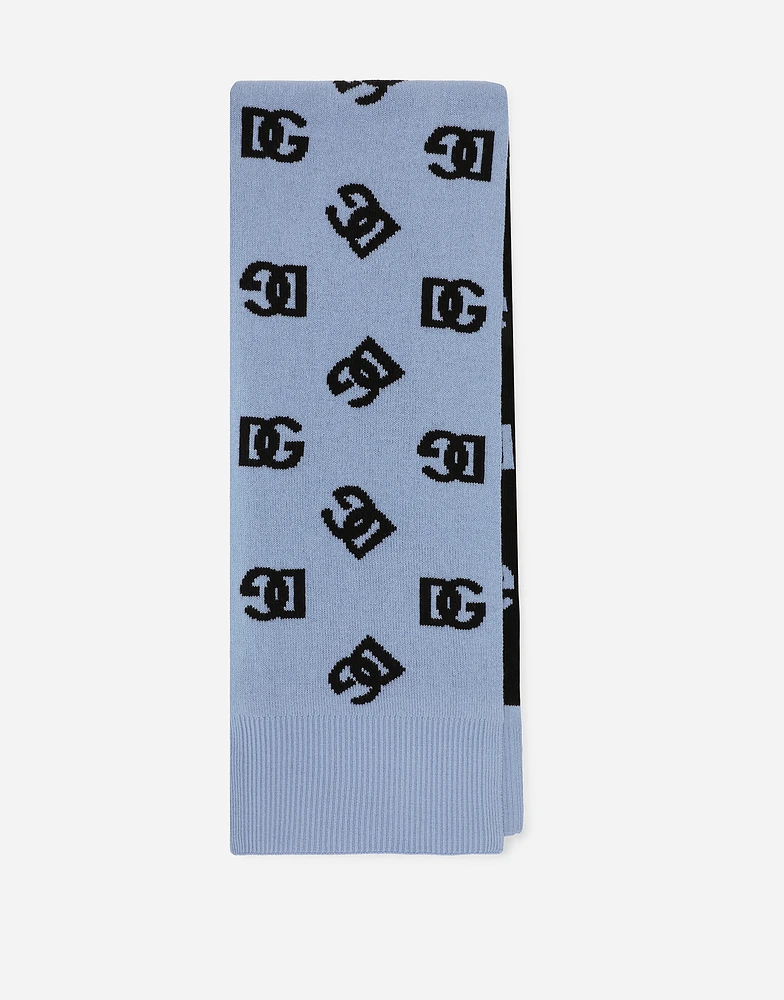 Wool scarf with jacquard DG logo