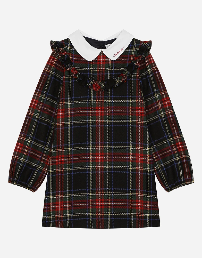 Wool-blend tartan dress