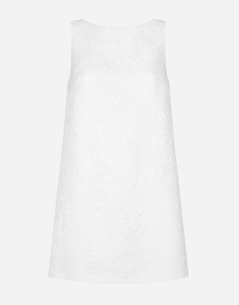 Short brocade dress with back neckline