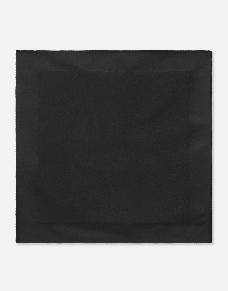 Silk pocket square with DG logo embroidery