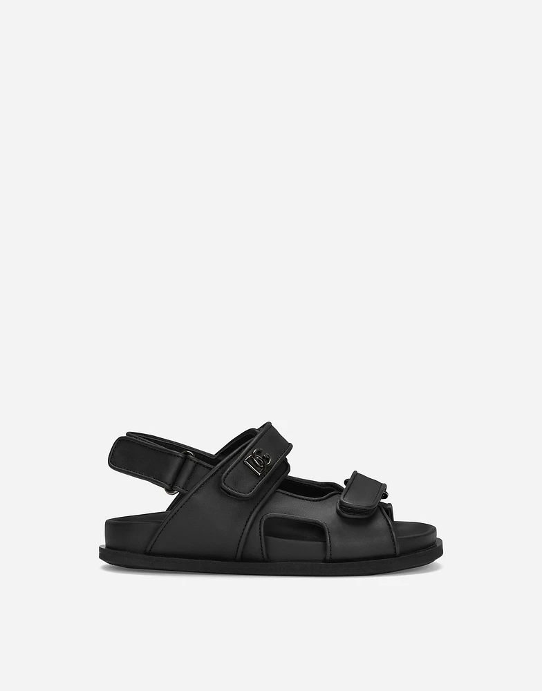 Calfskin sandals with metal DG logo