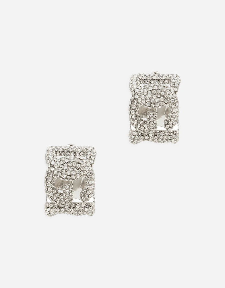 Rhinestone earrings with DG logo