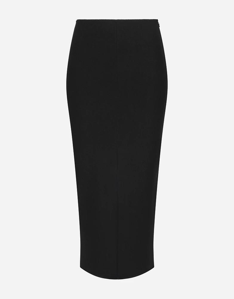 Jersey full Milano calf-length skirt