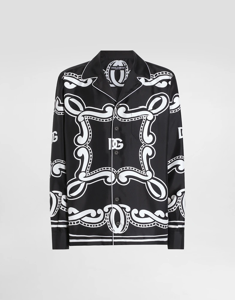 Silk vanity shirt with bandanna print