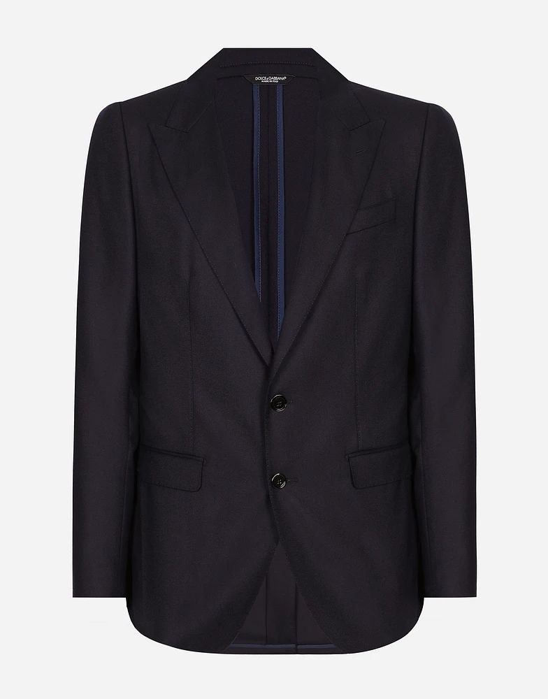 Single-breasted flannel Taormina-fit jacket