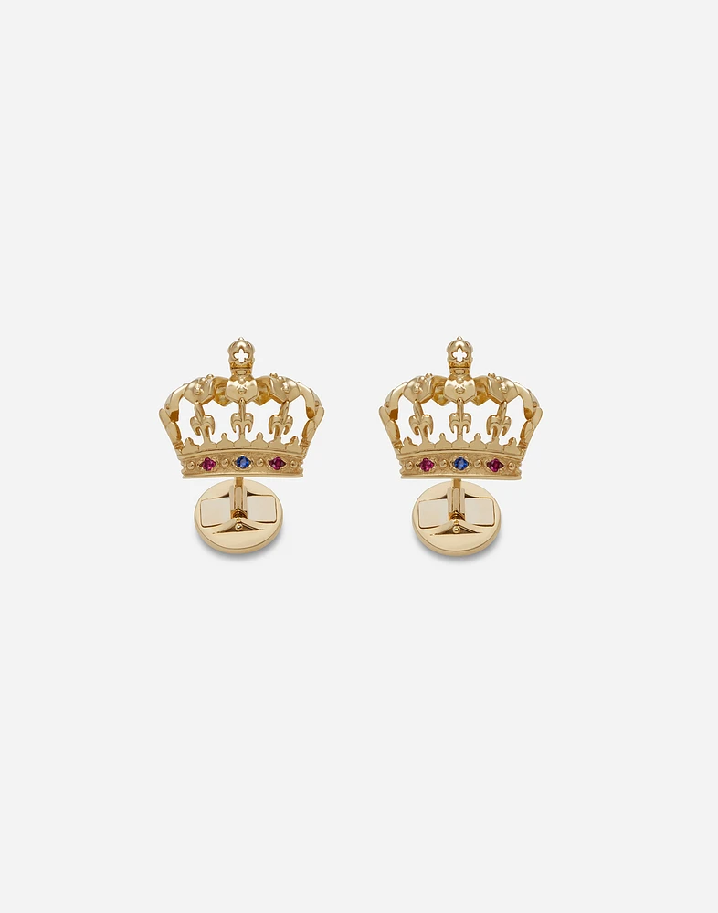 Royal Cufflinks 18-carat yellow gold, sapphires, and rubies
