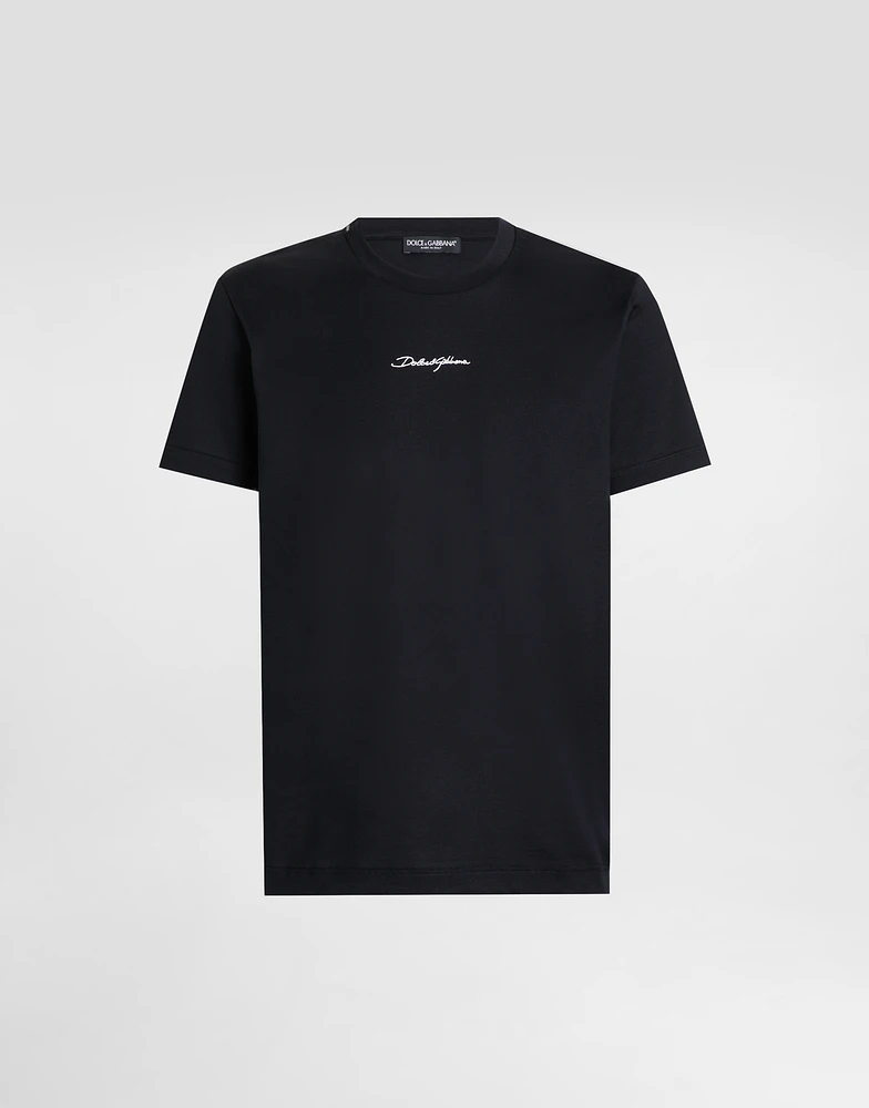 Cotton T-shirt with embroidered patch