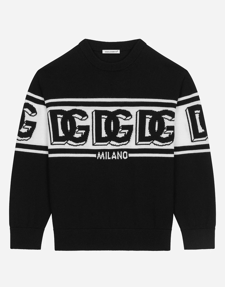 Plain-knit cotton pullover