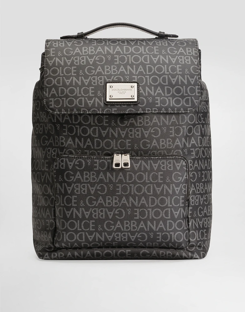 Coated jacquard backpack