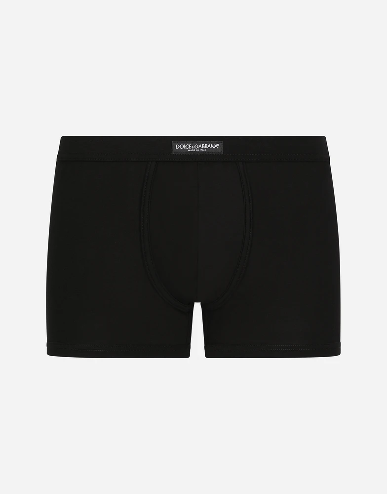 Two-way stretch jersey boxers with logo label